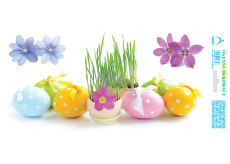 Arch Easter sticker, adhesive-free window film with eggs and sowing 35 x 16 cm