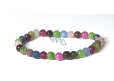 Tourmaline colour chakra bracelet elastic natural stone, ball 6 mm / 16-17 cm, guardian of good mood