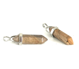 Jasper Pendulum hexagon pendant 41 x 13 mm, natural stone, hand carved, stone of positive energy