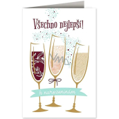 Nekupto Birthday wishes Wine glass 115 x 170 mm