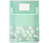Albi Document and stationery case A4 portrait green flowers 335 x 250 mm