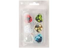 Heart sequins 5 mm, color mix 18 g