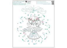 Window film Christmas Angel with wreath, blue 30 x 33,5 cm