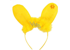 Yellow headband with feather ears 23 cm