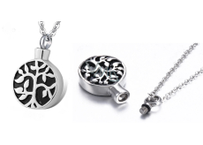 Commemorative urn pendant, Tree of Life waterproof, Stainless steel 18 x 29 mm