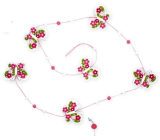 Pink-white butterfly chain, 118 cm