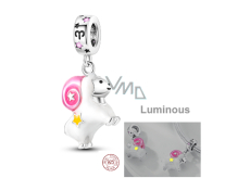 Sterling Silver 925 Luminous - Zodiac Sign Aries, Bracelet Pendant