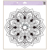 Adhesive foil for glass paints Mandala flower 30 x 33,5 cm