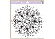 Adhesive foil for glass paints Mandala flower 30 x 33,5 cm