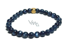 Kyanit blue bracelet elastic natural stone, ball 6 mm / 16-17 cm, stone link