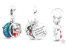 Sterling silver 925 Disney Lilo & Stitch - family means no one is left behind, 2in1 family bracelet pendant