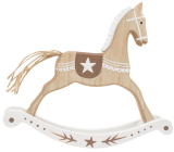 White wooden rocking horse 9 x 17 cm