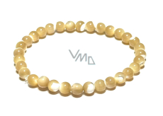 Tridacna Shell Beige Elastic Bracelet Natural Stone, 6 mm Bead / 16 - 17 cm Harmony