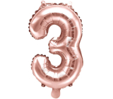 Ditipo Inflatable foil balloon number 3 pink gold 35 cm 1 piece