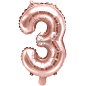 Ditipo Inflatable foil balloon number 3 pink gold 35 cm 1 piece