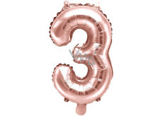 Ditipo Inflatable foil balloon number 3 pink gold 35 cm 1 piece