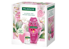 Palmolive Alluring Love Soft Rose & Peony Shower Gel 500 ml + Happy Roll-On Antiperspirant 50 ml + Gua Sha Facial Massage Tool, Cosmetic Set for Women