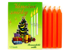 Romantic Light Christmas Candle Box Burning 90 Minutes Orange 12 Pieces