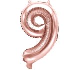 Ditipo Inflatable foil balloon number 9 pink gold 35 cm 1 piece