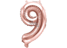 Ditipo Inflatable foil balloon number 9 pink gold 35 cm 1 piece