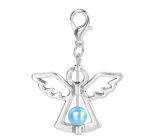 Guardian angel pendant with light blue seed bead 29 x 37 mm 1 piece