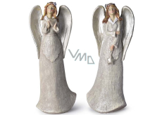 Angel in beige glitter dress polystone 65 x 165 mm mix of species