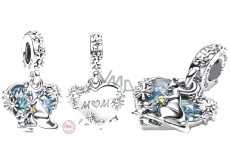 Sterling silver 925 Disney Winnie the Pooh, Kangaroo + Kangaroo Mom, family bracelet pendant