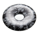 Obsidian flake Donut natural stone 30 mm, rescue stone