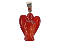 Red Agate Guardian Angel Pendant Natural Stone 2 - 2.2 cm, provides courage and strength