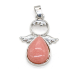 Avanturine pink Angel guardian pendant natural stone 3,5 x 2,5 mm, stone of happiness and prosperity