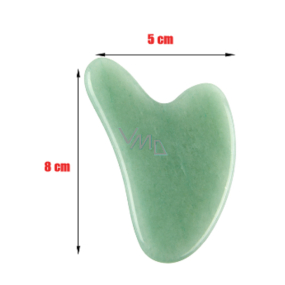 Chalcedony green Gua Sha reduces wrinkles, swelling, improves skin elasticity 5 x 8 cm, stone of love, joy