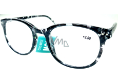 Berkeley Reading glasses +2 plastic tabby white-black 1 piece MC2198