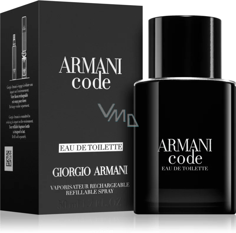 Giorgio Armani Code Eau De Toilette Refillable Bottle For Men 50 Ml