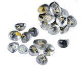 Crystal Clear Rune Alphabet Natural Stone, 10 - 30 mm 25 pieces