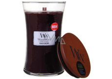 WoodWick Black Cherry - Black Cherry scented candle with a wooden wick and lid glass large 609.5 g