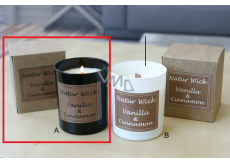 Lima Natur Wick Black & White Vanilla and Cinnamon Aroma Candle Wooden Wick Black 175 g 1 piece