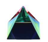 Crystal Glass Pyramid 40mm with Colored Coating - Paperweight, Gift Box