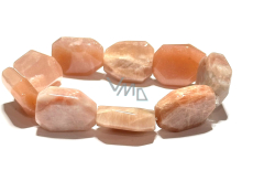 Polished sunstone, cut bracelet approximately 2 cm / 16 - 17 cm, hides the power of the Sun and fire