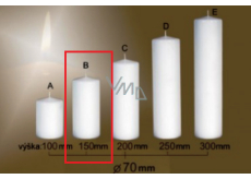 Lima Gastro smooth white pillar candle 70 x 150 mm 1 piece