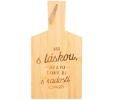 Albi Cutting board with dedication Cook with love 14 x 26,5 x 1 cm