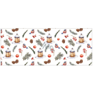 Colorful Christmas wrapping paper 200 x 70 cm Lanterns, Christmas trees, Christmas roses