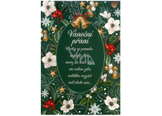 Albi Greeting Card in Envelope Christmas Wallpaper on Green 14.8 x 21 cm