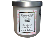 Heart & Home Fresh linen soy scented candle with the name Ivana 110 g