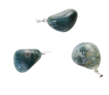 Agate moss Troml pendant natural stone, 2,2-3 cm, 1 piece, gives courage and strength