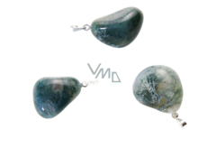 Agate moss Troml pendant natural stone, 2,2-3 cm, 1 piece, gives courage and strength