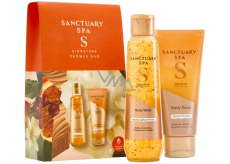 Sanctuary Spa Signature sprchový gel 150 ml + tělový peeling 100 ml, kosmetická sada pro ženy