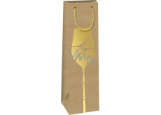 Ditipo Paper gift bag for bottle 12,3 x 36,2 x 7,8 cm Kraft - natural, golden cup