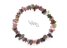 Tourmaline coloured bracelet chopped natural stone 19 cm, heals - cleanses - inspires - memory - cancels negativity - connects - protection