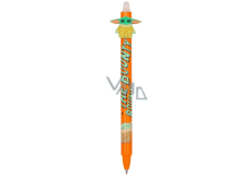 Colorino Mandalorian rubberized pen - Baby Yoda orange, blue refill 0,5 mm