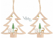 Wooden hanging tree 8 cm 2 pieces